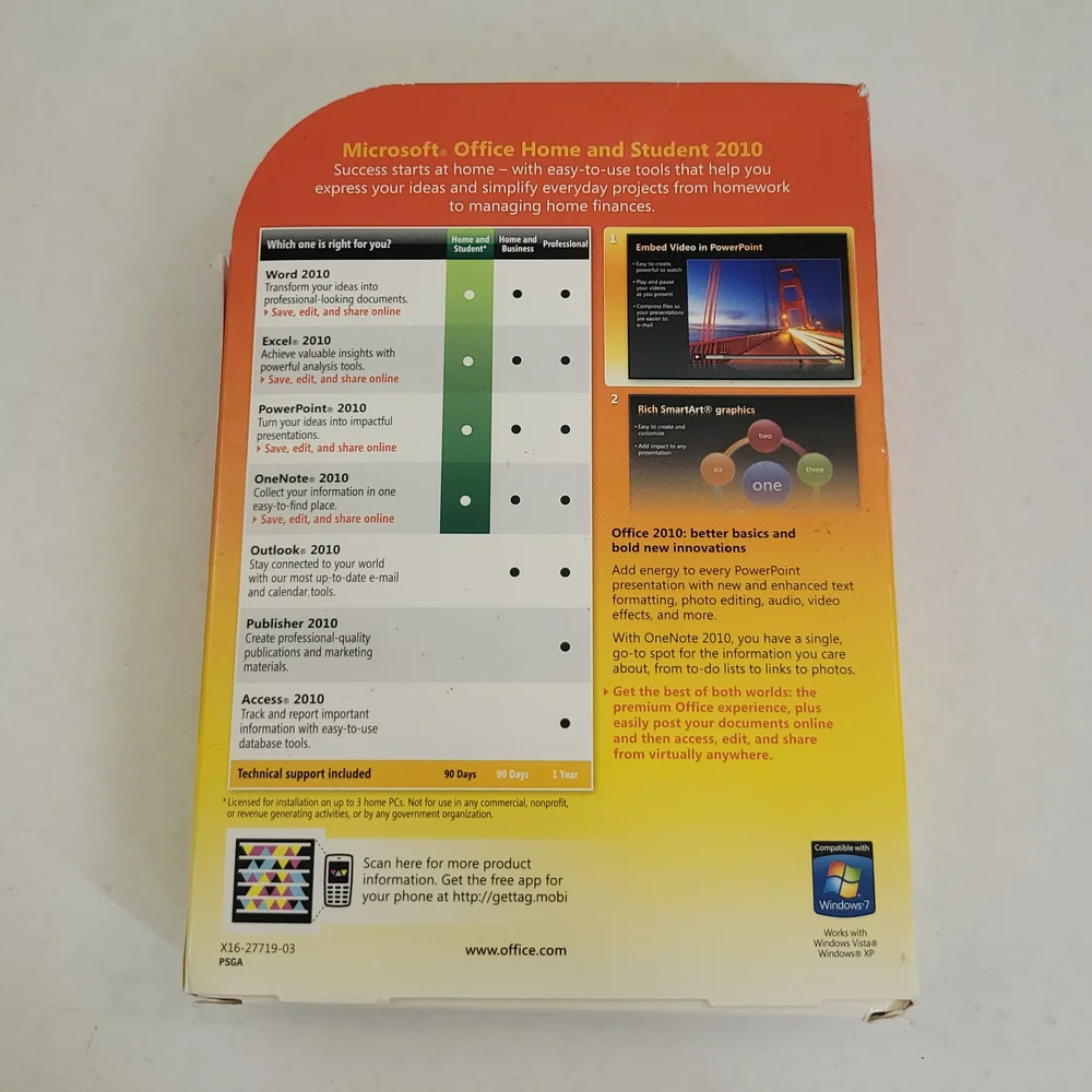 Microsoft Office Home and Student 2010 for Windows DVD Software
